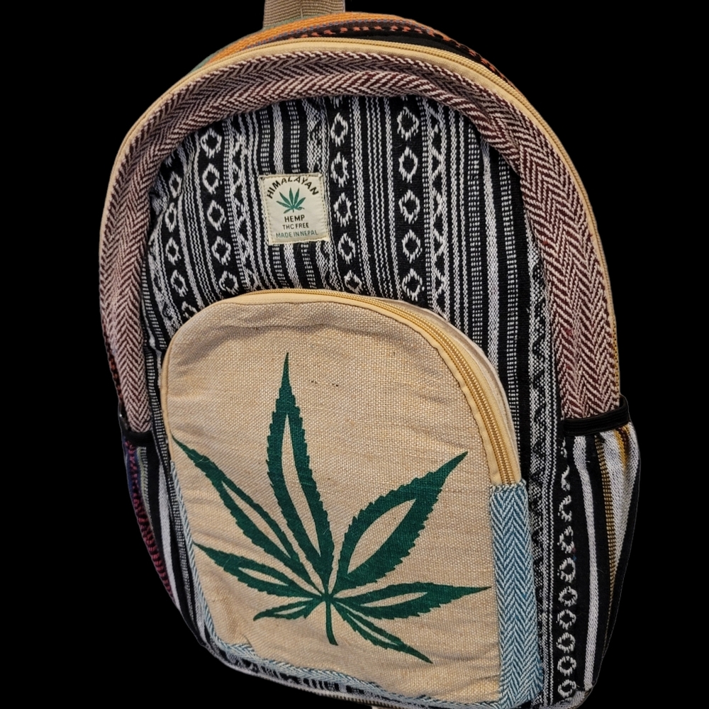 Handmade Natural Hemp Nepal Backpack Purse for Women & Girls Small Lightweight D